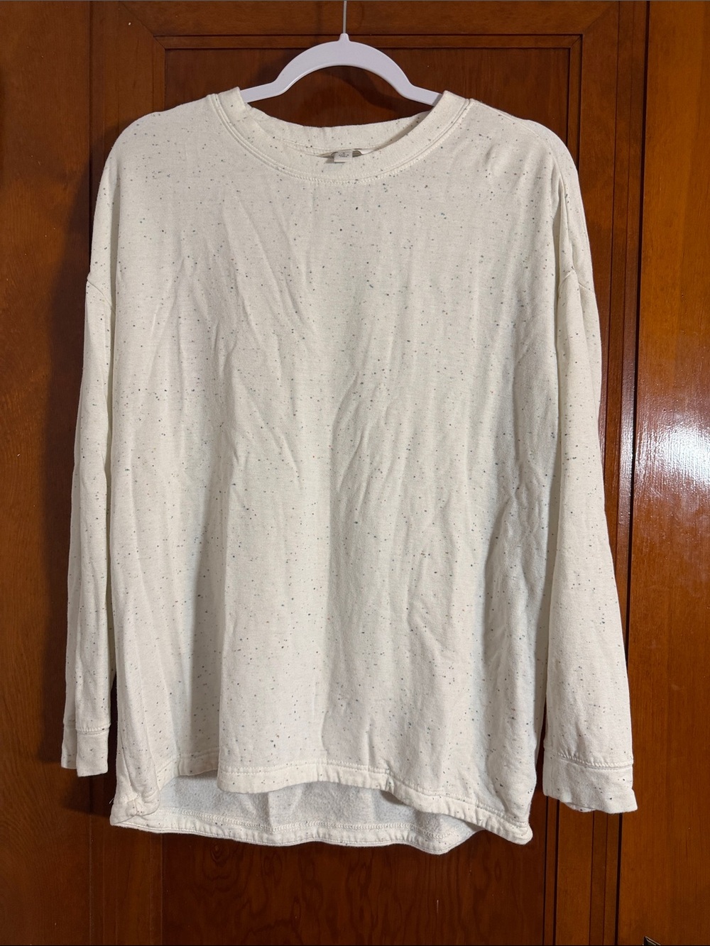 Ivory Speckled Long Sleeve Tee